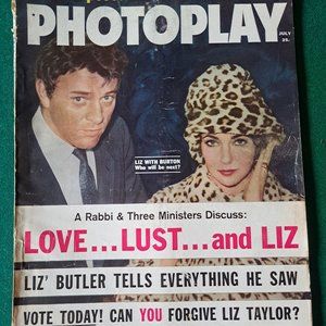 Vintage July 1962 Photoplay magazine, Love...Lust ...and Liz
